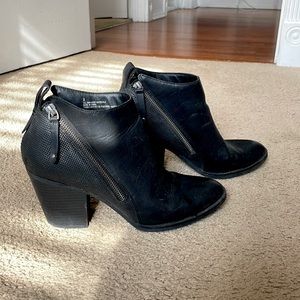 Target brand women’s black zip up booties